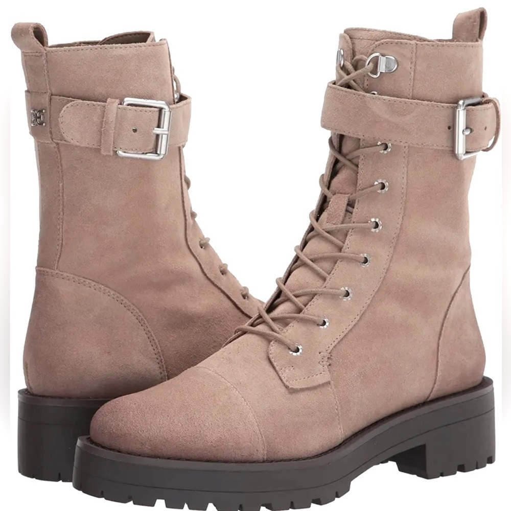 Sam Edelman Women's Junip Combat Boot Suede Leather Lug Sole Shoes Size 8.5M New - Picture 3 of 9